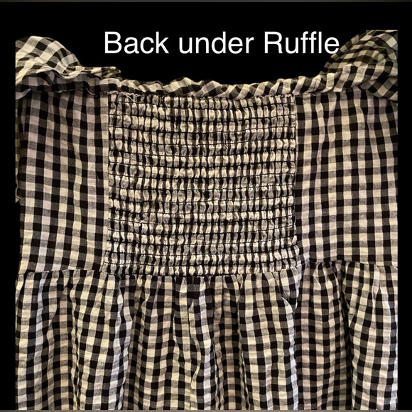 NEW ASOS DESIGN Bandaeau Tiered Mini Sundress in Mono Gingham. Size 4 - Picture 6 of 16